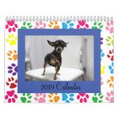 Calendrier Empreintes de pattes Arrière - plan animal de comp (Protection)