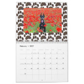 Calendrier Empreintes de pattes Arrière - plan animal de comp (Feb 2027)