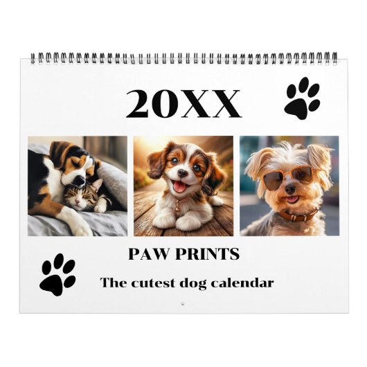 Calendrier Empreintes de pattes Pet Chien Photo Art Grand (Protection)