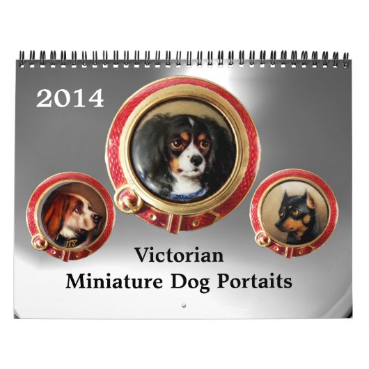 CALENDRIER ENAMÉLIORES VICTORIENS /PORTRAITS DE CHIEN MINIATU (Protection)