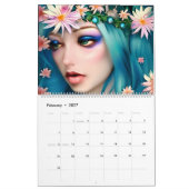 Calendrier enchanté | Art de style conte de fées (Feb 2027)