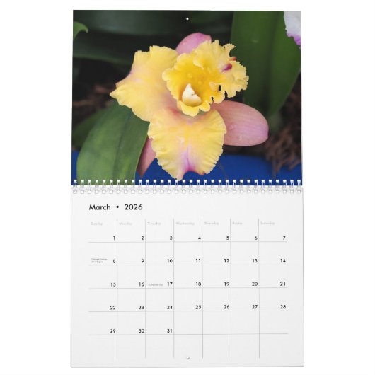 Calendrier Enchanter les orchidées (Mar 2026)