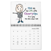 Calendrier Encouragement joyeux, joyeux, cochonneur de dessin (Jan 2026)