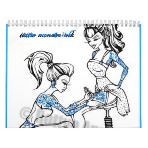 Calendrier encre de monstre de tatouage