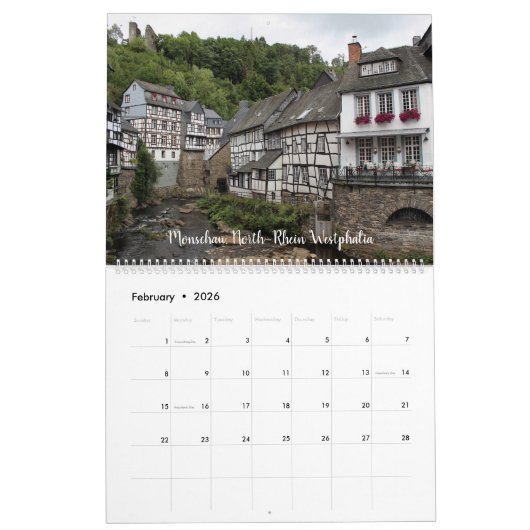 Calendrier Endroits assez petits en Allemagne 2019 (Feb 2026)