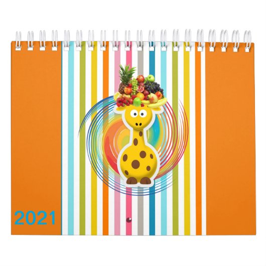 Calendrier Enfants 2021 Giraffe Cochons, Vaches, C (Protection)