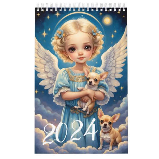Calendrier Enfants Anges et animaux mignons. 2024 (Protection)