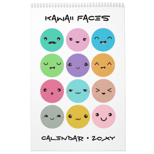 Calendrier Enfants Visages Kawaii (Protection)