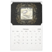 Calendrier Enregistrer la date Elegant Gold Foil Dots Look Sc (Feb 2026)