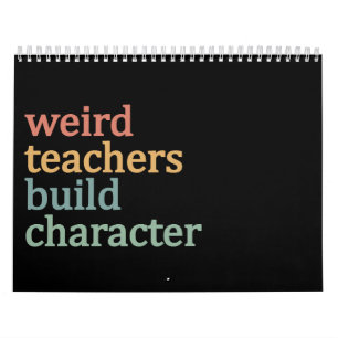 Calendrier Enseignants étrangers construire personnage Retro 