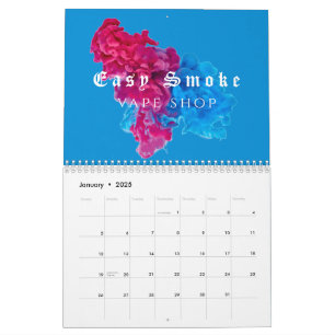 Calendrier Entreprise de magasin de vapotage Blue Red Smoke