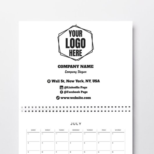 Calendrier Entreprise de marque personnalisée