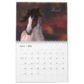 Calendrier équin élégant d'art de cheval (Mar 2026)