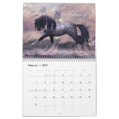 Calendrier équin élégant d'art de cheval (Feb 2027)