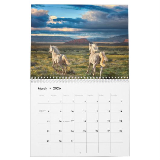 CALENDRIER ESPRIT DE CHEVAUX ART (Mar 2026)