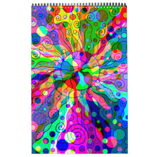 Calendrier Esquisse Imaginaire Art - Neon Abstrait Maj 1