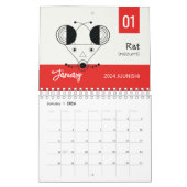 Calendrier Essence Juunishi : Animaux zodiaques avec des noms (Jan 2026)