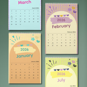Calendrier esthétique lumineux et joyeux