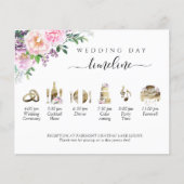 Calendrier et programme de mariage rose pêche et v (Devant)