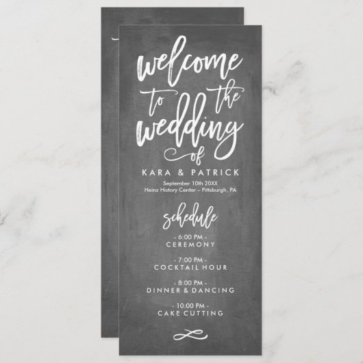 Calendrier et programme des Mariages lettres à la  (Devant / Derrière)