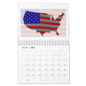 Calendrier Etats-Unis Carte Silhouette Et Drapeau (Jan 2027)