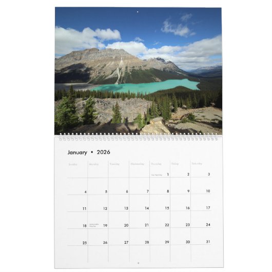 CALENDRIER : Été dans Banff, les Rocheuses (Jan 2026)