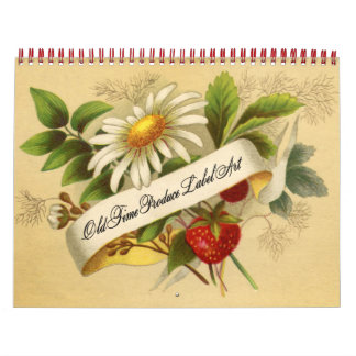 Calendrier Étiquettes Vintages de fruits et légumes