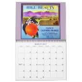 Calendrier Étiquettes Vintages de fruits et légumes (Mar 2027)