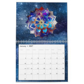 Calendrier Étoiles colorées Boho Celestial Mandalas Aquarelle (Jan 2027)