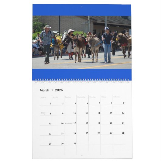Calendrier Évêque Mule Days Parade de 2018 (Mar 2026)