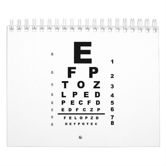 Calendrier Examen du graphique de test des yeux (Protection)