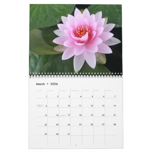 Calendrier Exotic Flowers Calendar (Mar 2026)