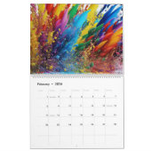 Calendrier Expressions Abstraites de couleur Paint arc-en-cie (Feb 2026)