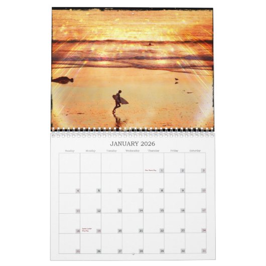 Calendrier extraordinaire des couchers du soleil (Jan 2026)