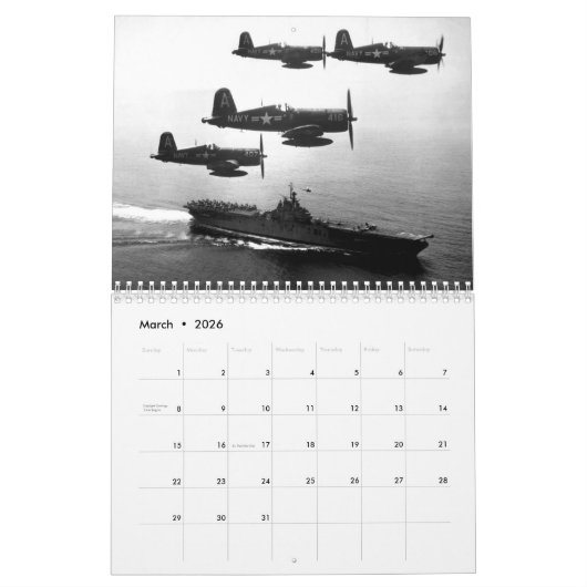 Calendrier F4U Corsair (Mar 2026)