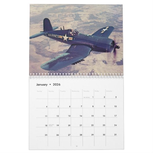 Calendrier F4U Corsair (Jan 2026)