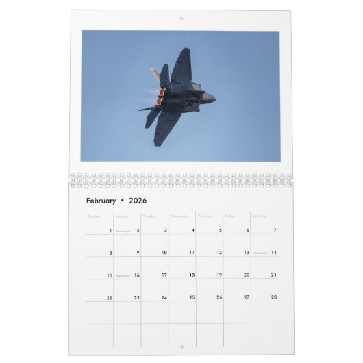 Calendrier F-22 Raptor Calendar (Feb 2026)