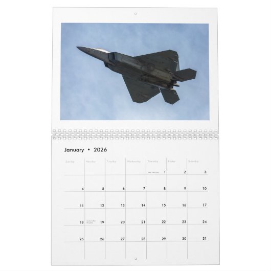 Calendrier F-22 Raptor Calendar (Jan 2026)