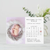 Calendrier faire-part de naissance (Debout devant)