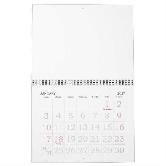 Calendrier Fait en Australie (Jan 2027)