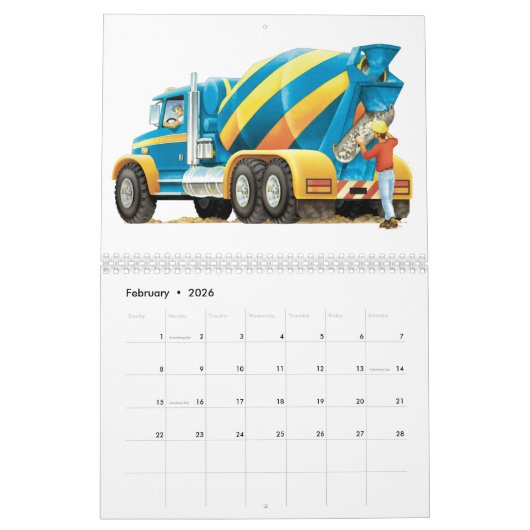 Calendrier fait sur commande de camion de (Feb 2026)