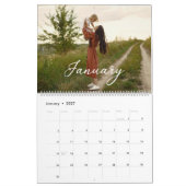 Calendrier familial chic script 2027 (Jan 2027)