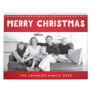 Calendrier familial de Noël joyeux 2026