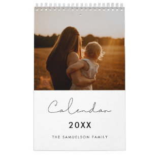 Calendrier familial minimaliste simple 2024