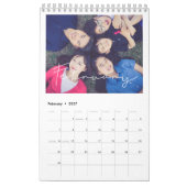 Calendrier familial minimaliste simple 2026 (Feb 2027)