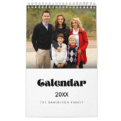 Calendrier familial rétro vintage script 2027 (Protection)