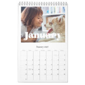 Calendrier familial rétro vintage script 2027 (Jan 2027)