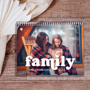 Calendrier Famille Boho Texte superposer avec vos photos