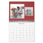 Calendrier Famille classique simple à herringbone roux (Mar 2027)