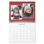 Calendrier Famille classique simple à herringbone roux (Jan 2027)